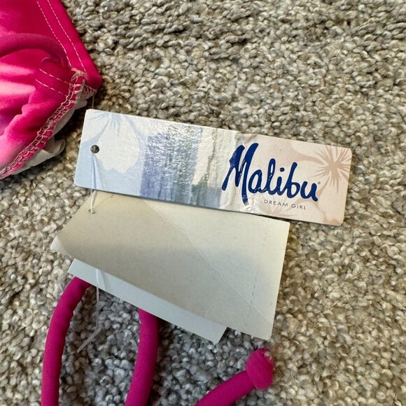 Y2K Vintage Bikini Swimsuit S Small M Medium Pink Tie-Dye Hi Cut Waist 2 Piece - Picture 7 of 9